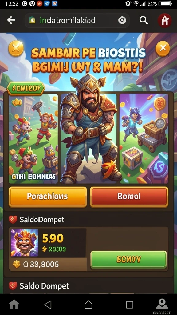 Screenshot menampilkan berbagai pilihan permainan yang tersedia.