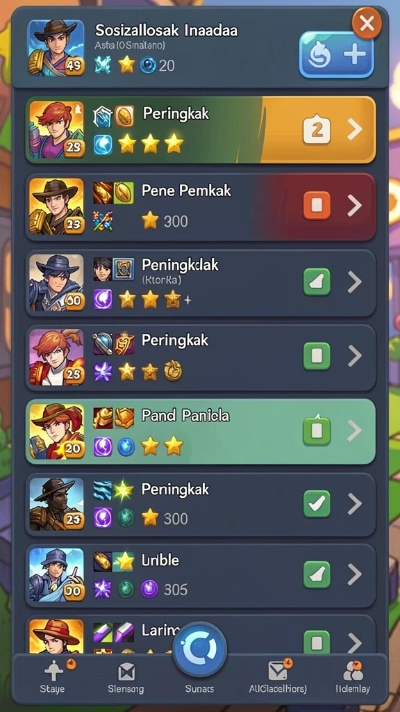 Karakter unik yang bisa dipilih.