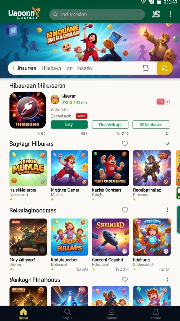 Menu karakter dengan berbagai pilihan unik.